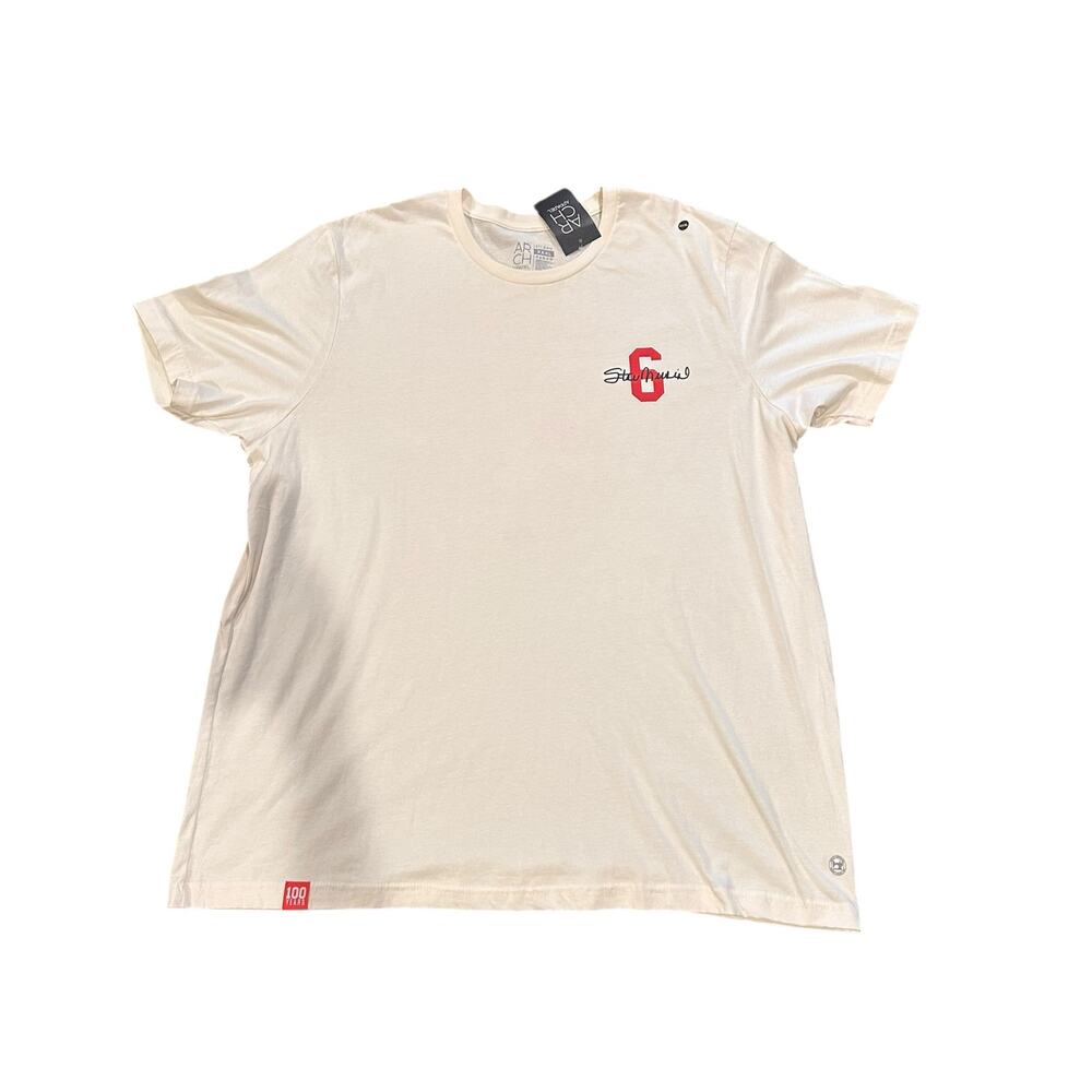 NEW Cream Stan Musial St. Louis Cardinals Stan's Stats Tee Sz XXXL